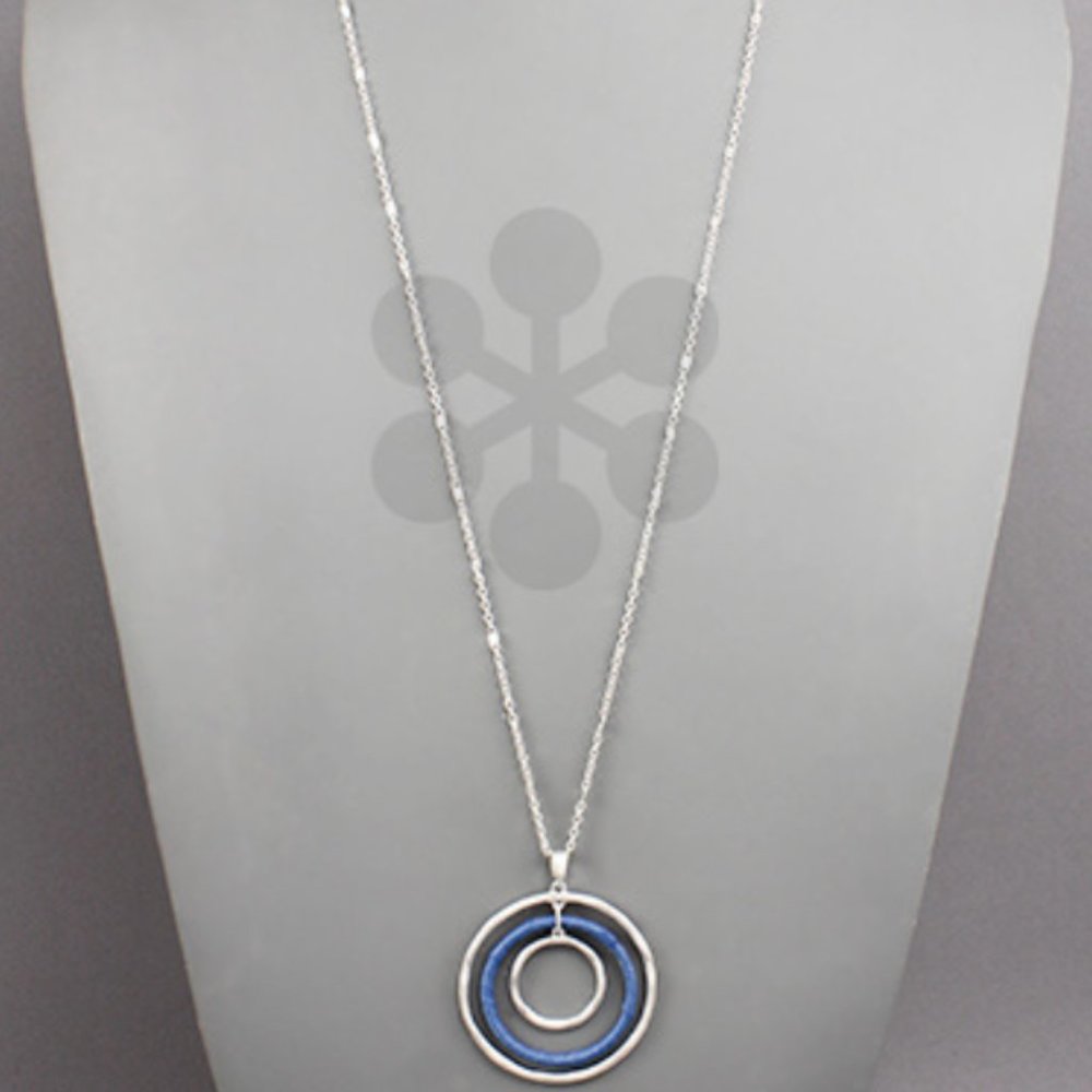 Silver and Blue 32" Necklace